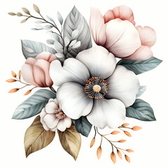 Obraz premium Floral arrangement in mauve tones