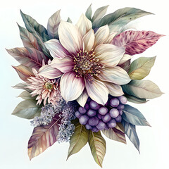 Elegant floral watercolor bouquet