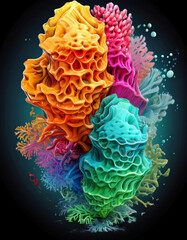 surreal sculpture, abstract organic form, intricate structure, biomorphic design, fantastical shape, 3D art object, generative design, fluid formations, imaginative artwork, conceptual sculpture