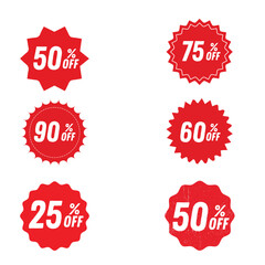 Red Discount Badges Collection