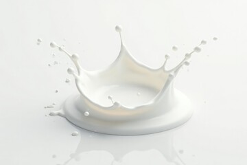 White milk splash, crown shape, creamy texture , isolated, abstract, delicious