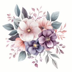 Fototapeta premium Elegant floral bouquet watercolor.