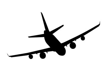 Airplane silhouette vector image for travel and transportation designs stock illustration one hundred chars