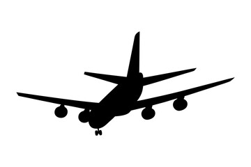 Airplane silhouette vector graphic for aviation enthusiasts and travel industry designs and projects use