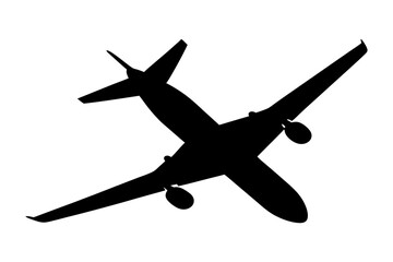 Airplane silhouette vector image for travel and transportation industry aviation design concept use case 100