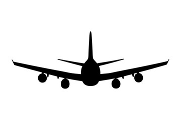 Airplane silhouette vector image for travel aviation and transportation related design projects and graphics