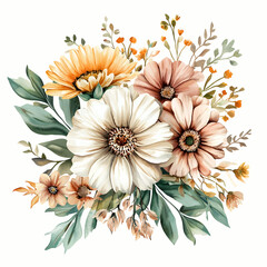 Floral arrangement soft watercolors