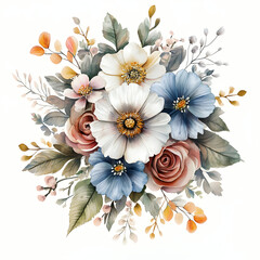 Floral Arrangement Watercolor Style