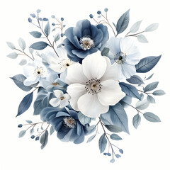Floral Bouquet in soft blue tones