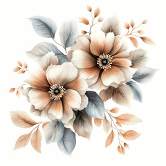 Floral blossom watercolor painting