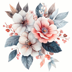 Floral arrangement in cool pastels