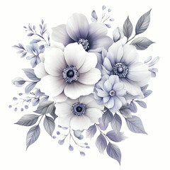 Floral watercolor artwork, bouquet