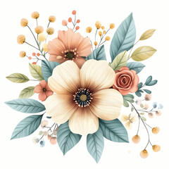 Watercolor floral design is serene