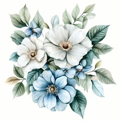 Floral bouquet on a white backdrop