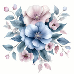 Floral arrangement softly rendered.