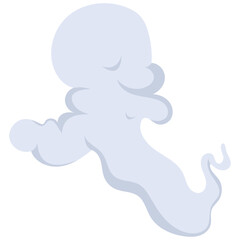 Cartoon Smoke Clouds. Isolated Vector Element.