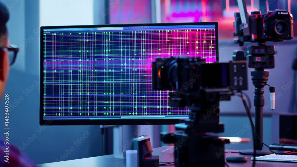 Poster data processing and scope scanning in a high-tech laboratory environment, data processing over scope