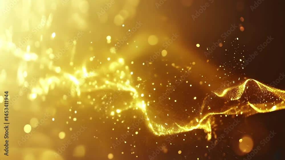 Aufkleber abstract gold background with lens flares and waves creates a vibrant visual effect of light and tex