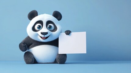 Cute panda holding blank sign (5)