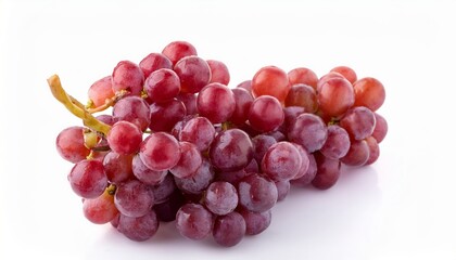 Fototapeta premium Fresh Red Grapes Bunch Isolated on White Background Perfect for Healthy Eating and Juicy Fruit Concepts