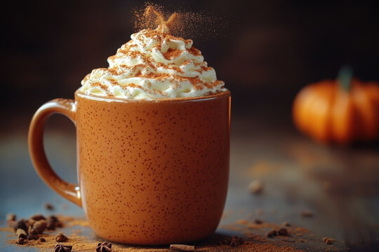 A cup of hot chocolate with whipped cream on top. - Powered by Adobe