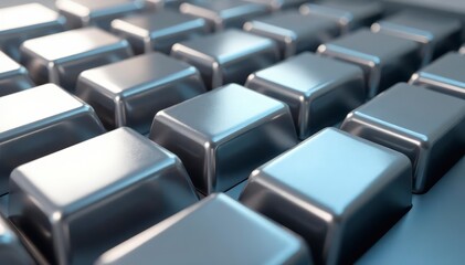 Silver bars arranged neatly, reflecting light, banking, finance