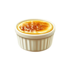 Delicious Cr�me br�l�e in a Small White Ramekin