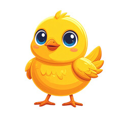 cute yellow chick white background
