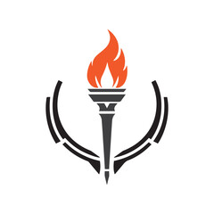 Torch Logo Design Graphic Illustration