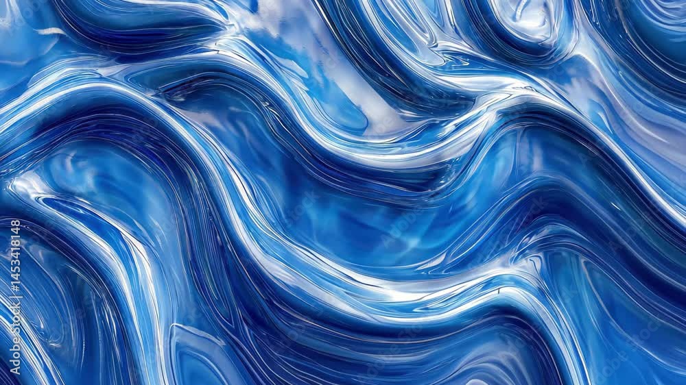 Poster exploring the beauty of an abstract wavy blue background with fluid patterns and textures, abstract 