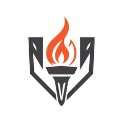 Torch Logo Design Graphic Illustration
