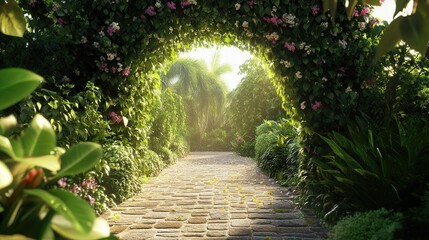 Sunlit Garden Path: A Tranquil Escape