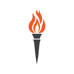 Torch Logo Design Graphic Illustration