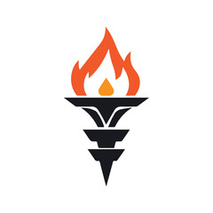 Torch Logo Design Graphic Illustration