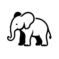 Silhouette of a baby elephant