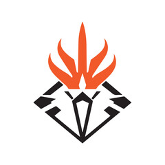 Torch Logo Design Graphic Illustration