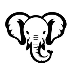 Fototapeta premium Silhouette of a baby elephant's face