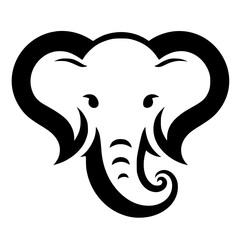 Silhouette of a baby elephant's face