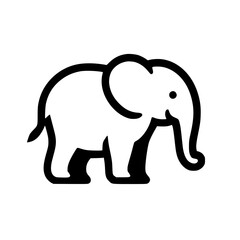 Silhouette of baby elephant logo