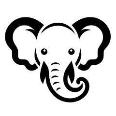 Silhouette of a baby elephant's face