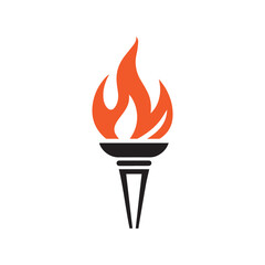 Torch Logo Design Graphic Illustration