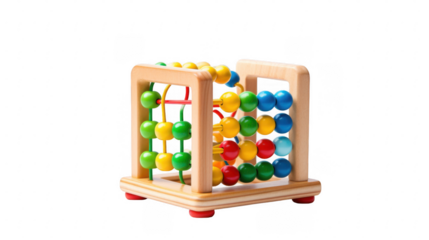 Colorful Wooden Bead Maze Cube Toy for Kids