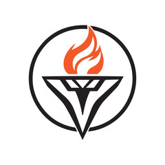 Torch Logo Design Graphic Illustration