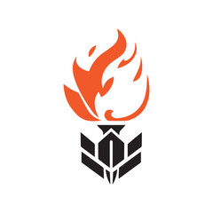 Torch Logo Design Graphic Illustration