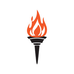 Torch Logo Design Graphic Illustration
