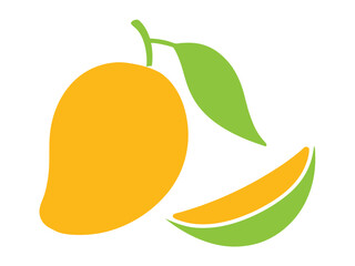 mango vector illustration logo icon clipart  isolated on white background. Vector illustration of tropical fruit