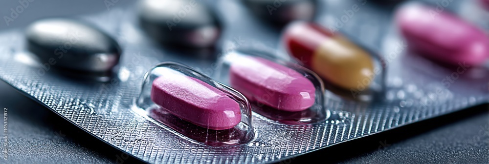 Aufkleber blister pack with pills missing, focusing on gap symbolizing memory loss and health concerns generat