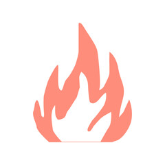 Fire flame icon. Flame vector logo. Hot fire on white background. Flame simple illustration. Graphic heat symbol. Abstract silhouette, hell element clipart. Red stroke shape.Scribble punk pastel art