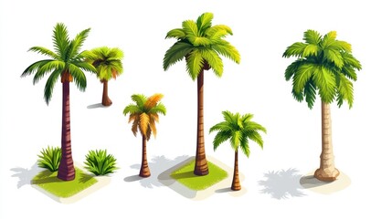 Isometric Palm Trees Collection