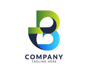 Abstract Letter B Logo template vector icon design with Gradient Colors